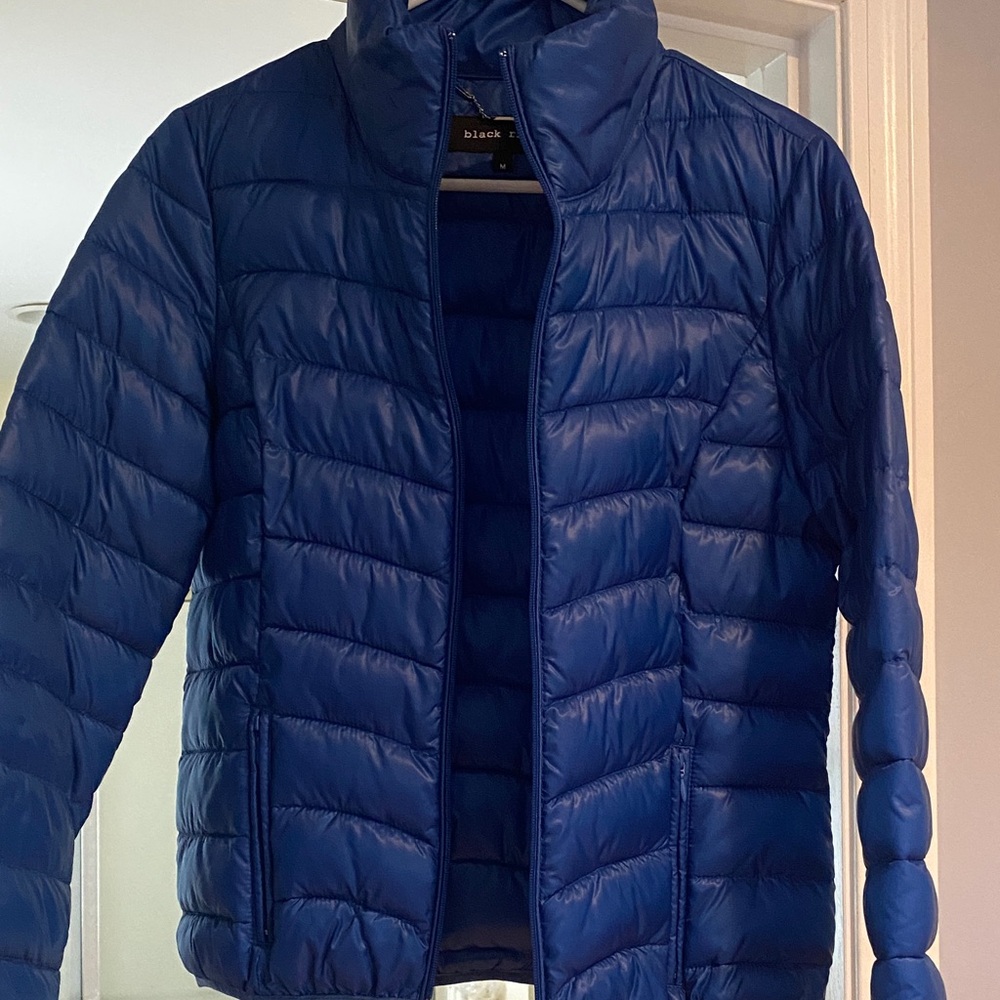 Black Rivet Navy Blue Quilted Puffer Jacket